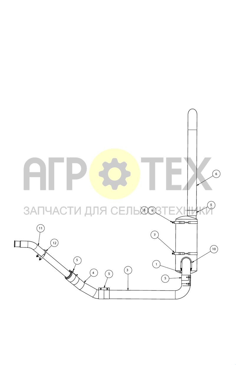 Выпускная система в сборе (SX016668) (№10 на схеме)